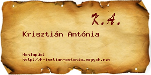 Krisztián Antónia névjegykártya